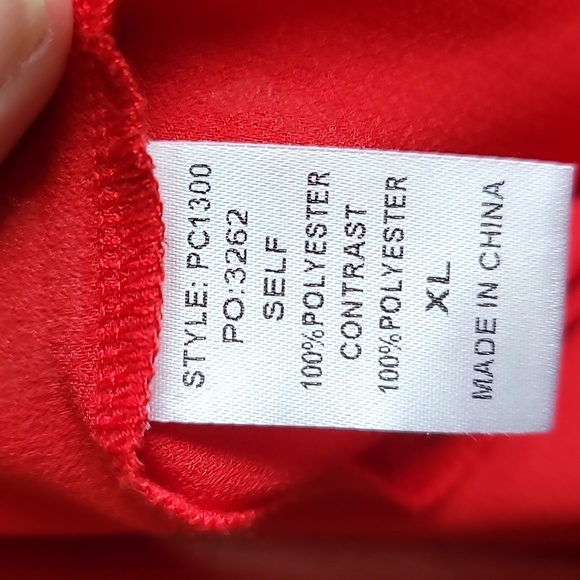 GiGiO plus XL womens red blouse shear large flutter sleeve back keyhole - Picture 5 of 13